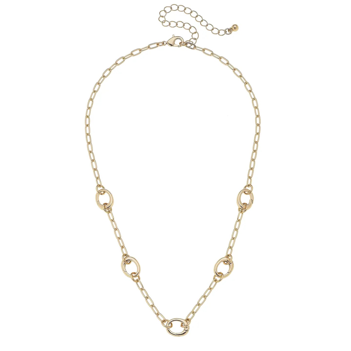 Sierra Dainty Charm Collector Necklace | Shiny Gold