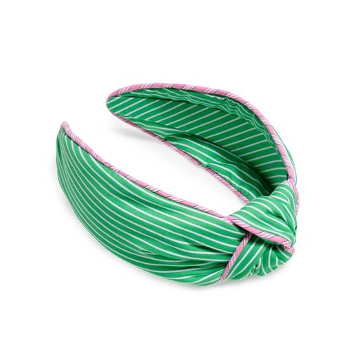 Stripes Knotted Headband | Green