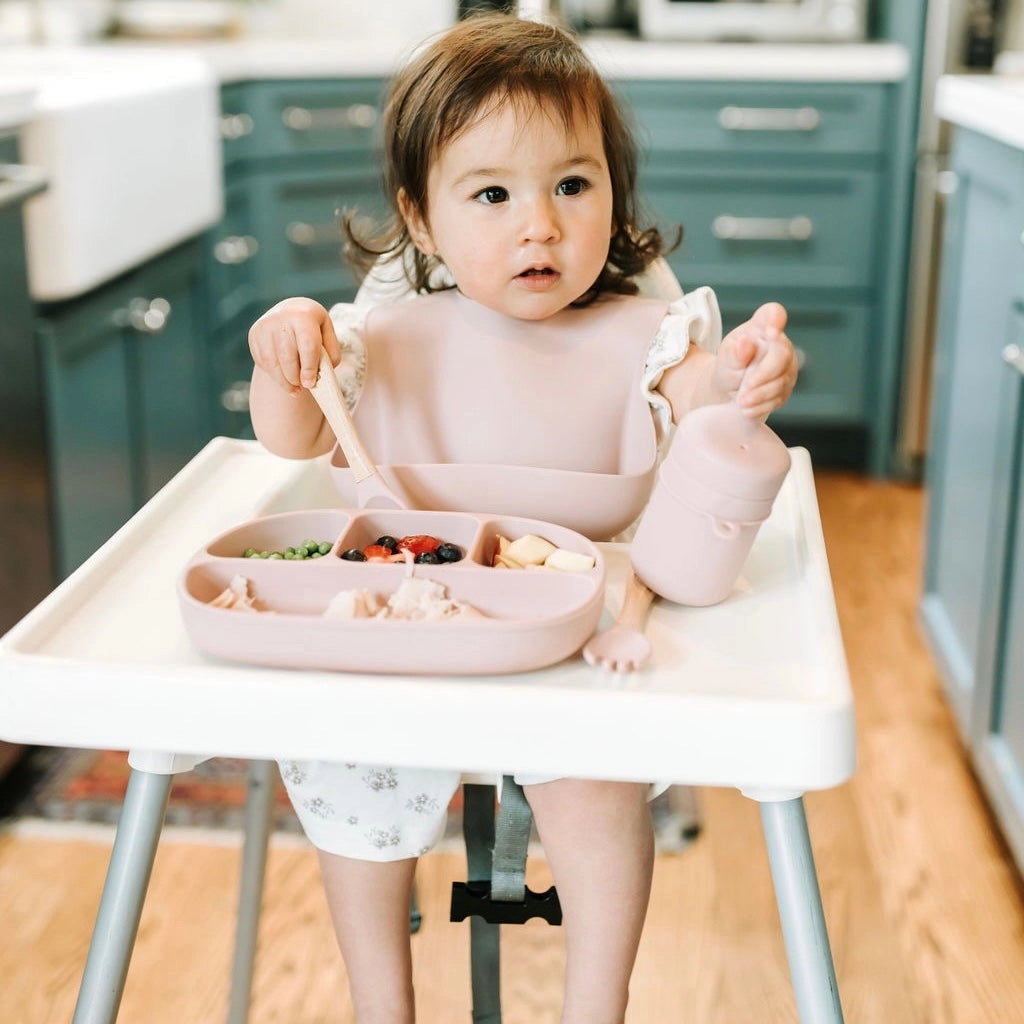 4 Section Suction Plate | Petal Pink