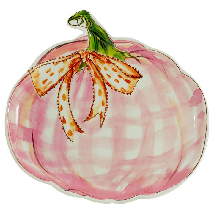Pink Pumpkin Ceramic Plate