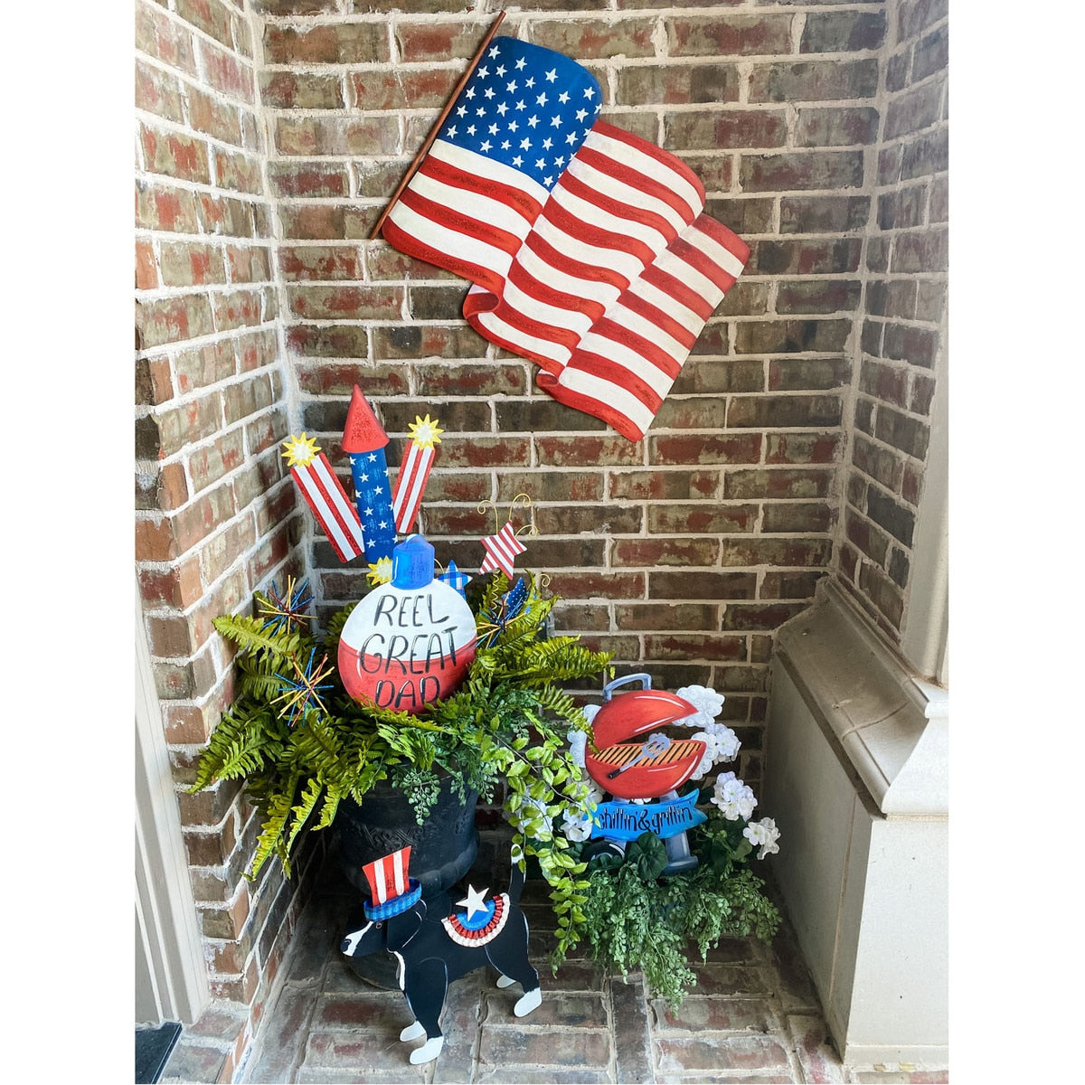 Stake/Decor | Waving American Flag