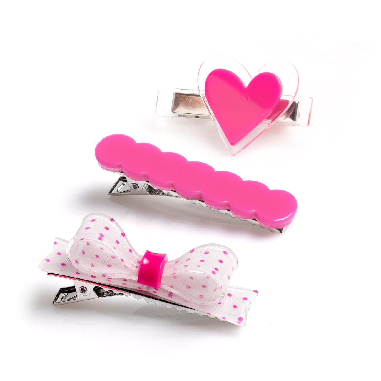Alligator Clip - Pink Bow Heart