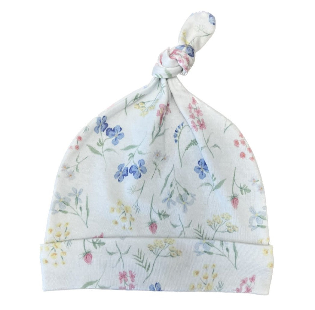 Winter Wildflowers Hat with Knot | 3-6m
