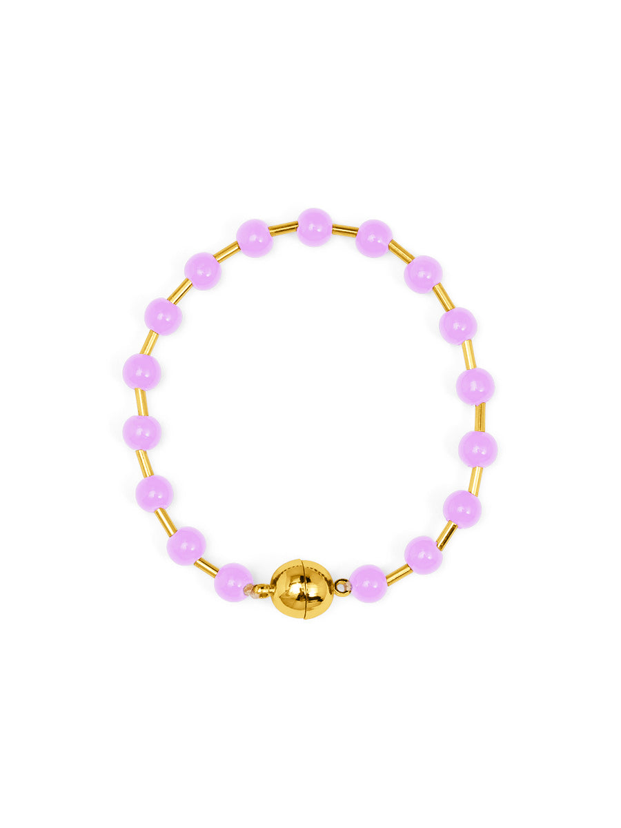 Glass Bead Magnetic Bracelet | Lavender