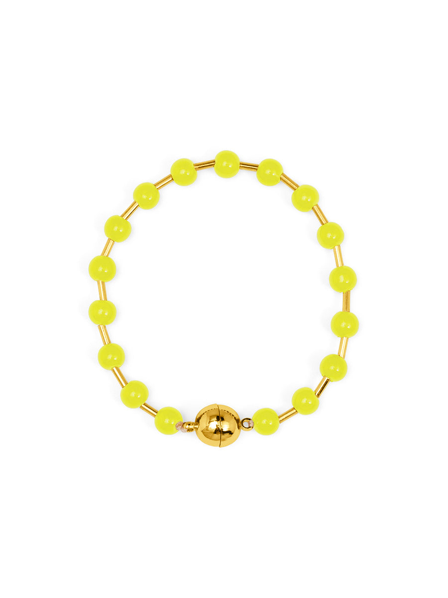 Glass Bead Magnetic Bracelet | Lime