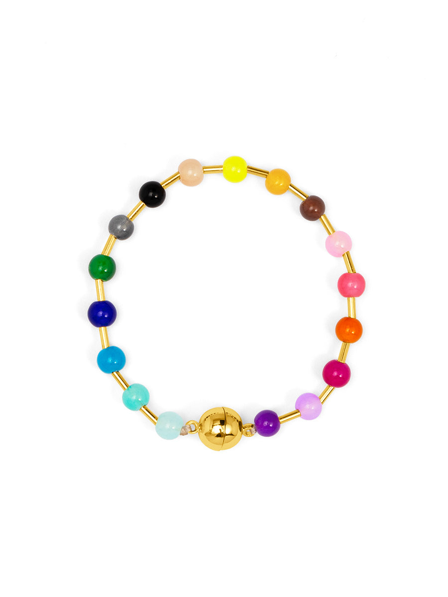 Glass Bead Magnetic Bracelet | Multi
