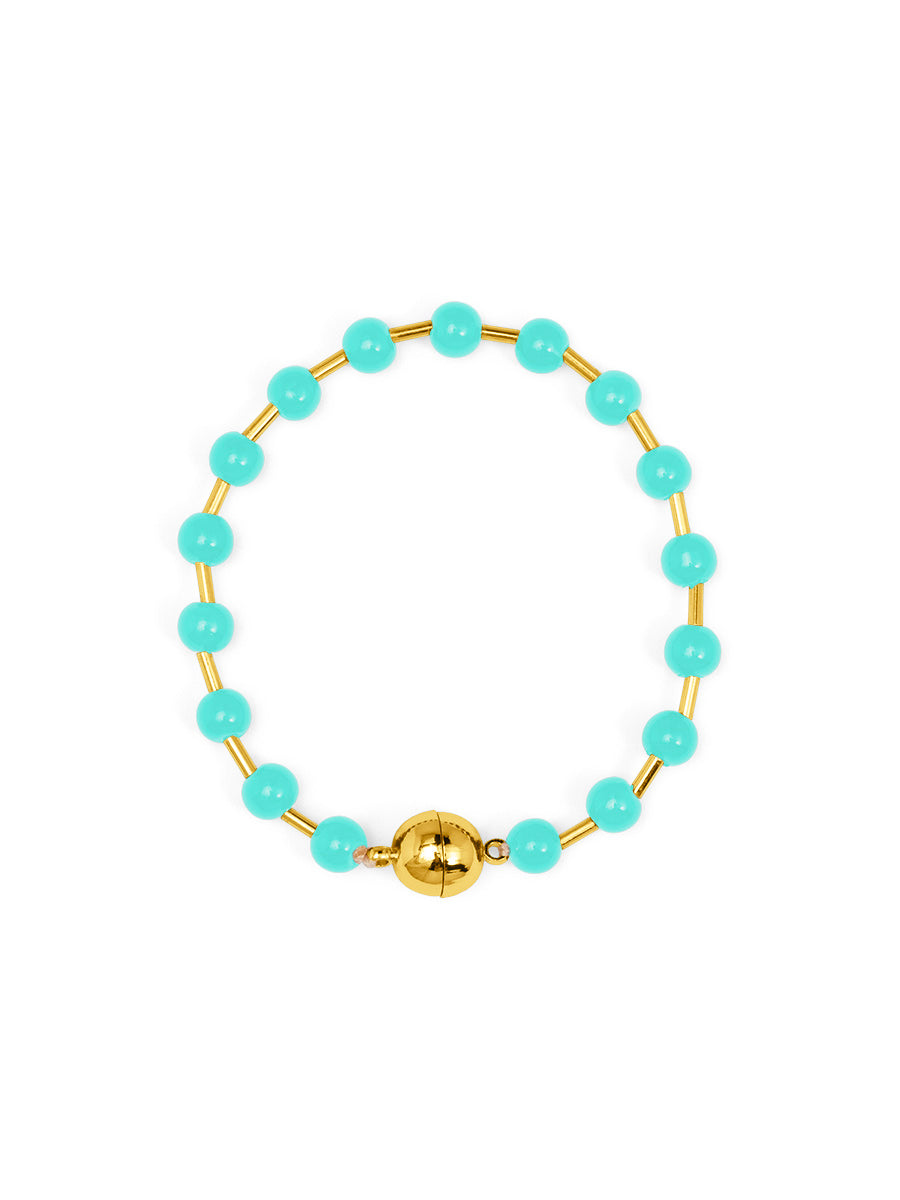 Glass Bead Magnetic Bracelet | Turquoise