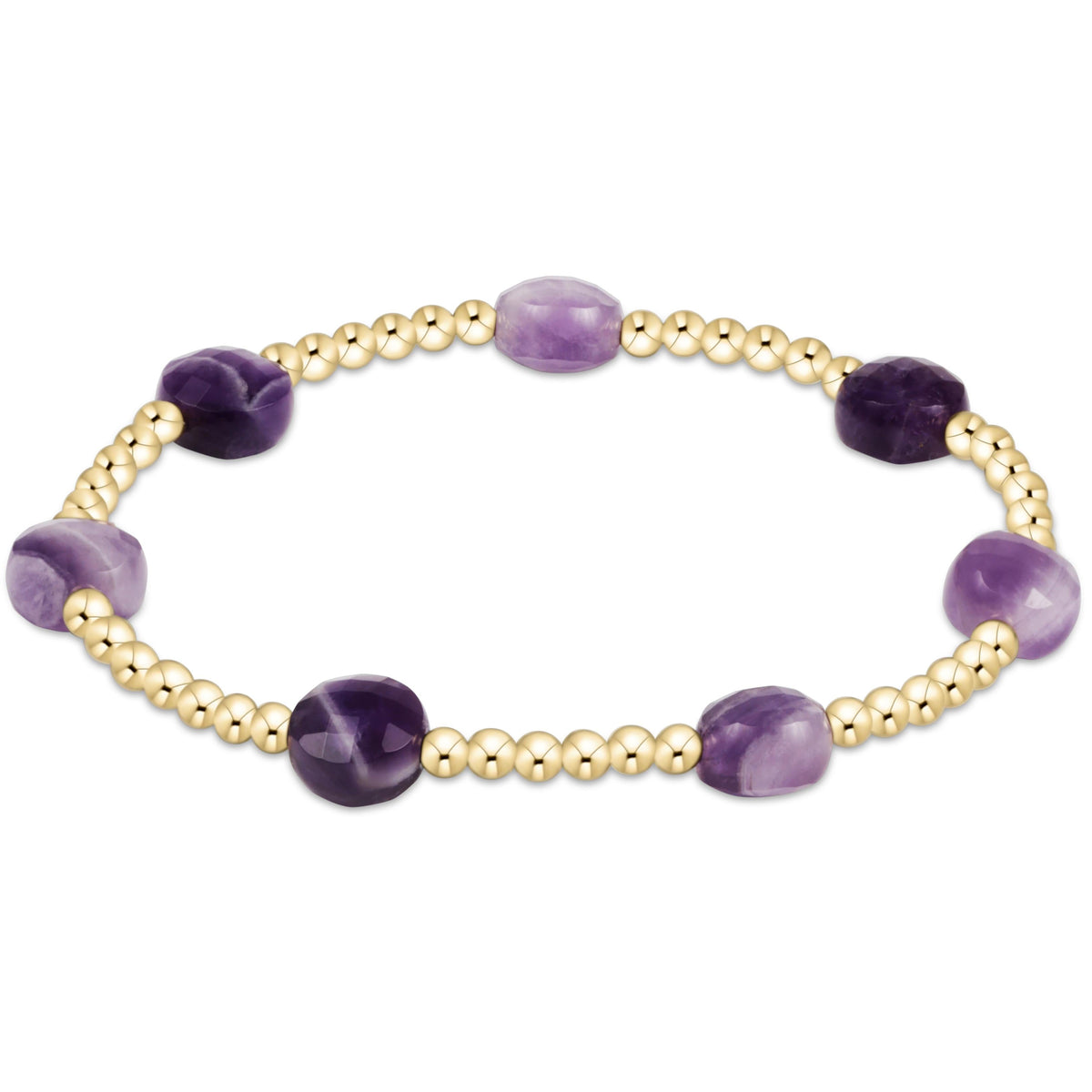 Admire Gold 3mm Bead Bracelet | Amethyst