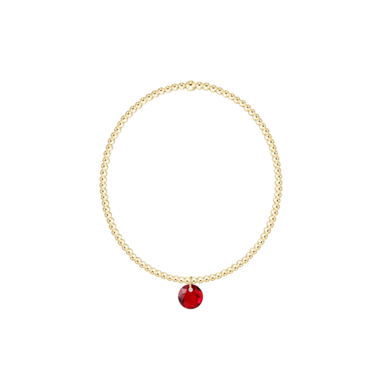 Classic Gold 2mm Bracelet | Reflection Small Charm | 01
