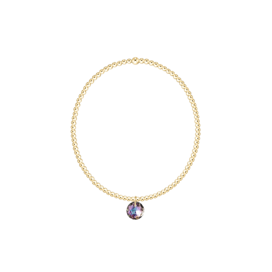Classic Gold 2mm Bracelet | Reflection Small Charm | 06