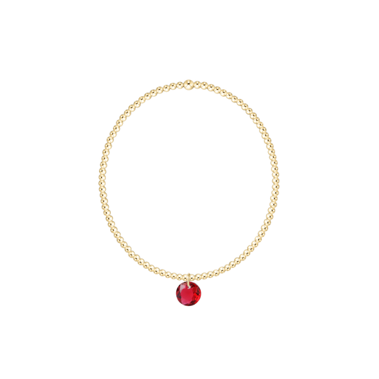 Classic Gold 2mm Bracelet | Reflection Small Charm | 07