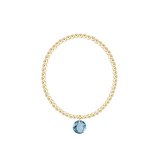 Classic Gold 3mm Bracelet | Reflection Charm | 03