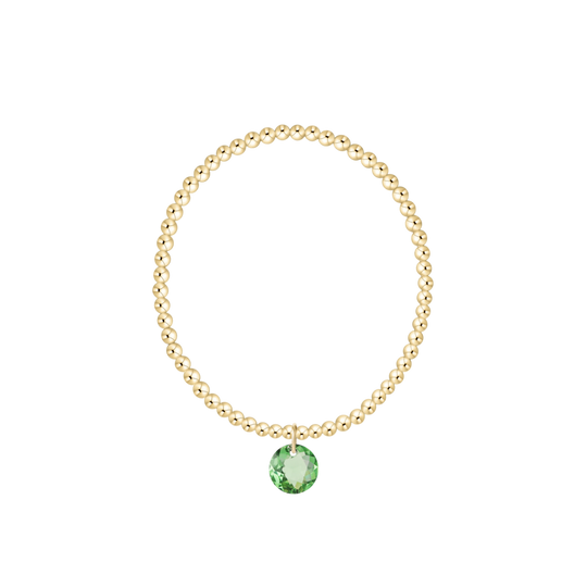 Classic Gold 3mm Bracelet | Reflection Charm | 08