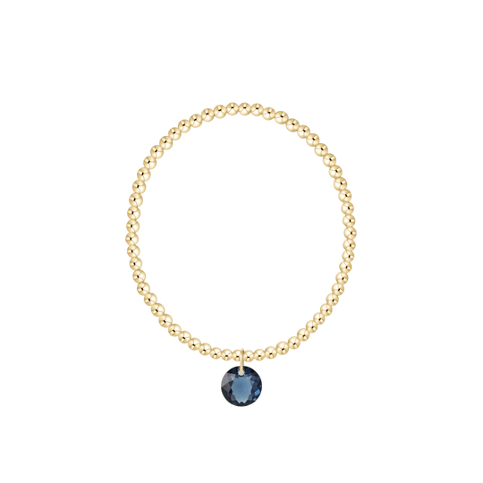 Classic Gold 3mm Bracelet | Reflection Charm | 09