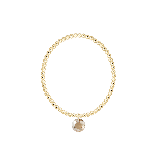 Classic Gold 3mm Bracelet | Reflection Charm | 11