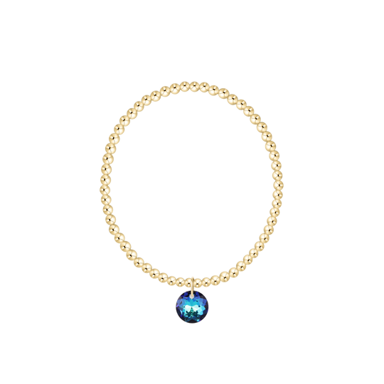Classic Gold 3mm Bracelet | Reflection Charm | 12