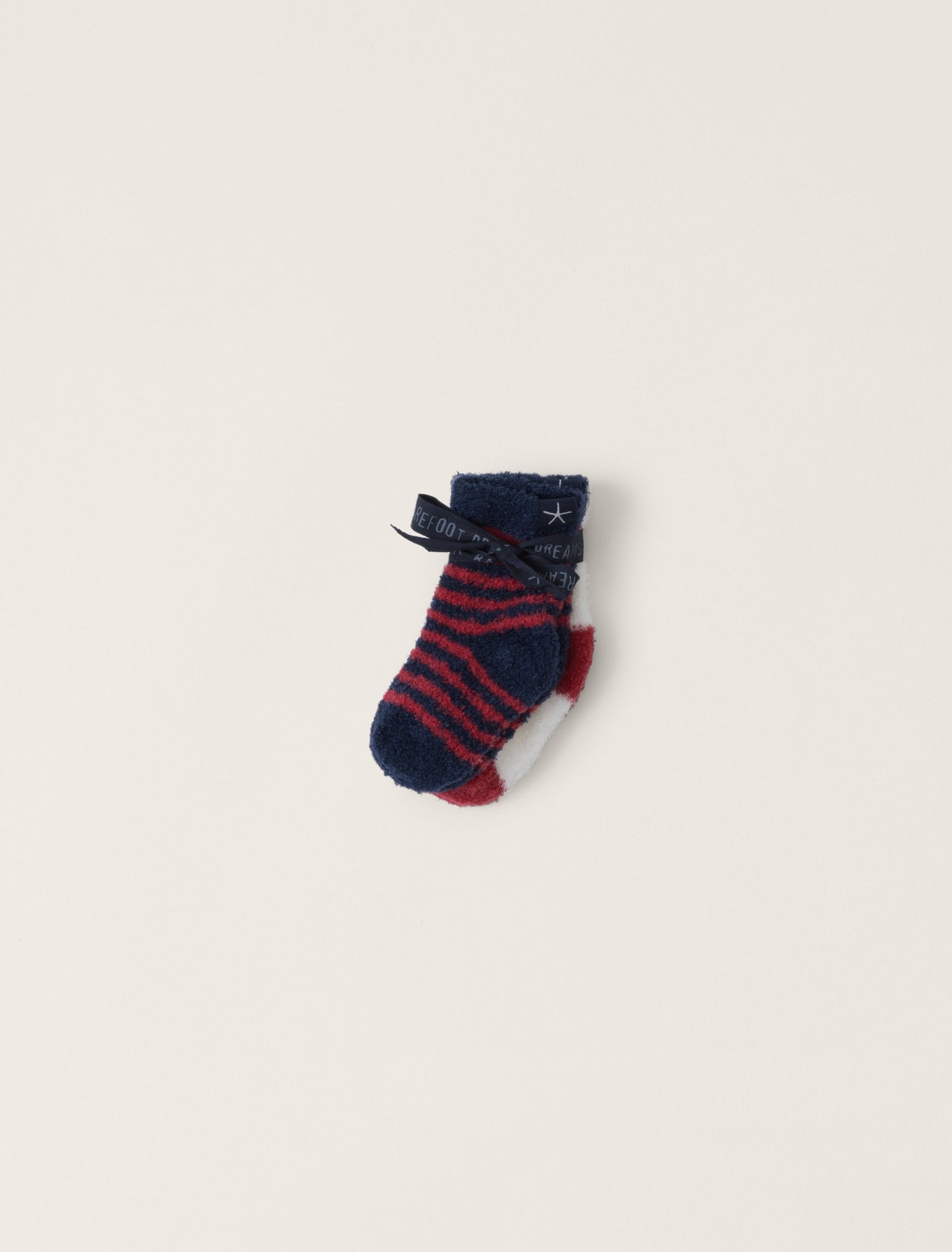 CozyChic Lite Baby Heart Sock Set | Marine/Scarlet