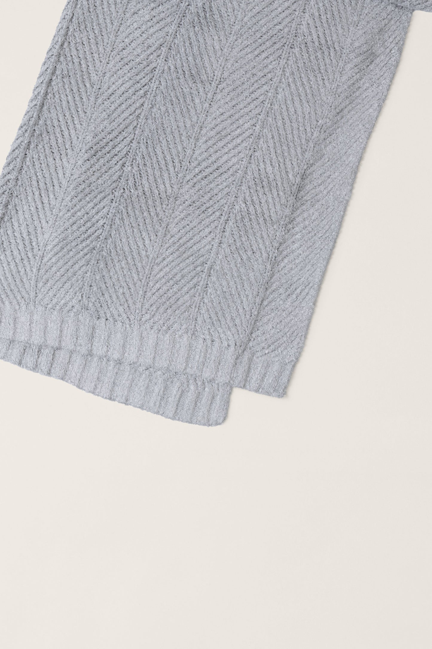 Cozy Shine Herringbone Blanket | Silver Sky