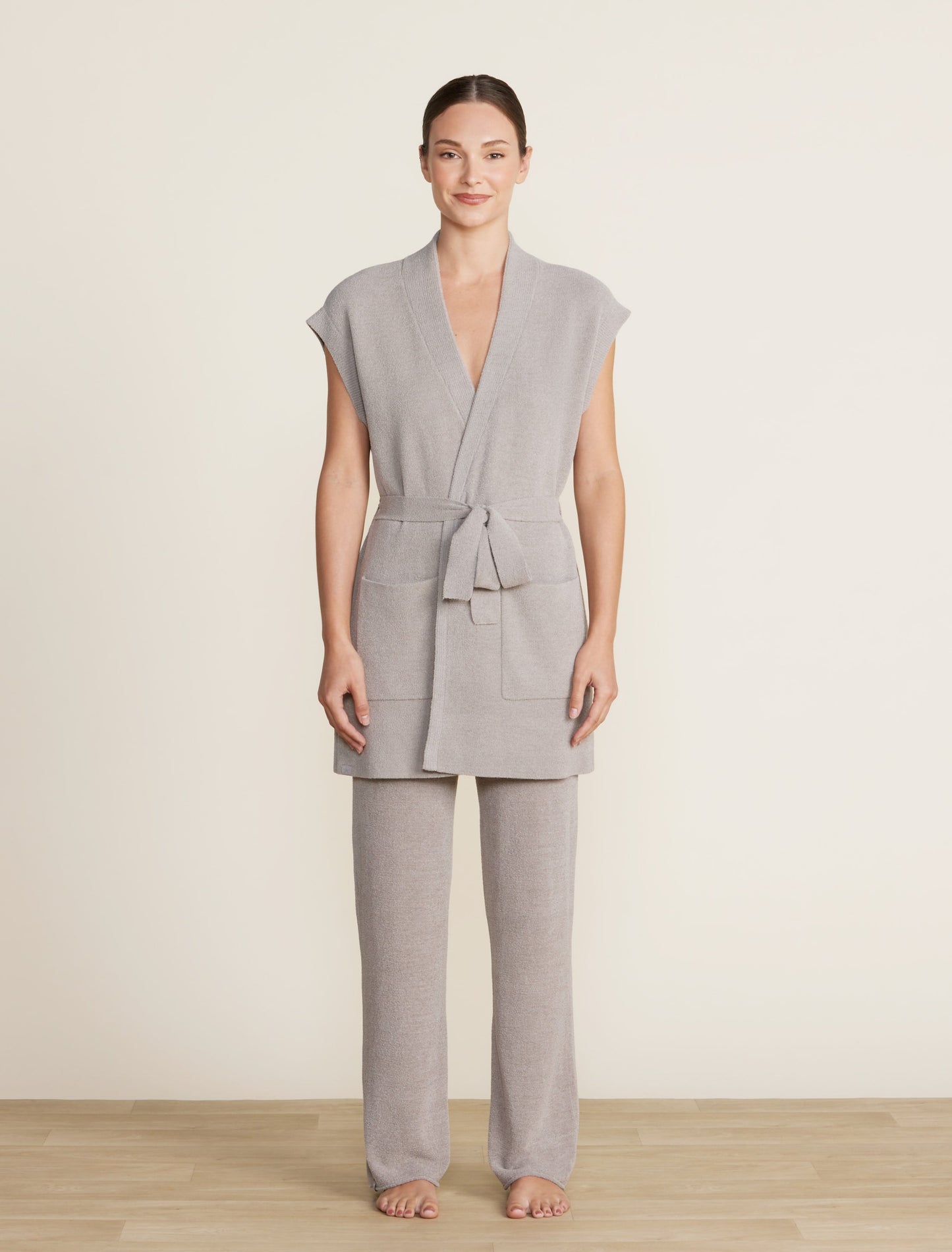 CozyChich Ultra Lite Waist Tie Vest - Pewter