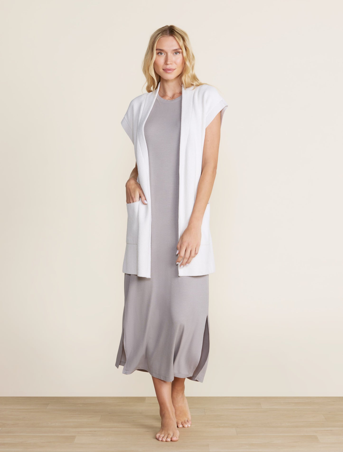 CozyChich Ultra Lite Waist Tie Vest - Sand Dune