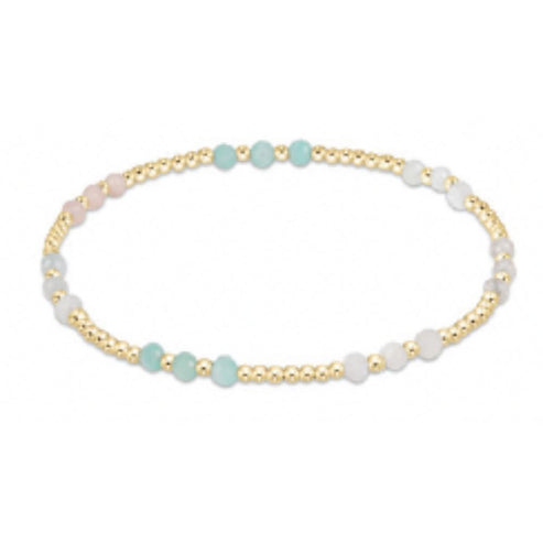 Gemstone Gold Joy Pattern 3mm Bead Bracelet | Hot Mess