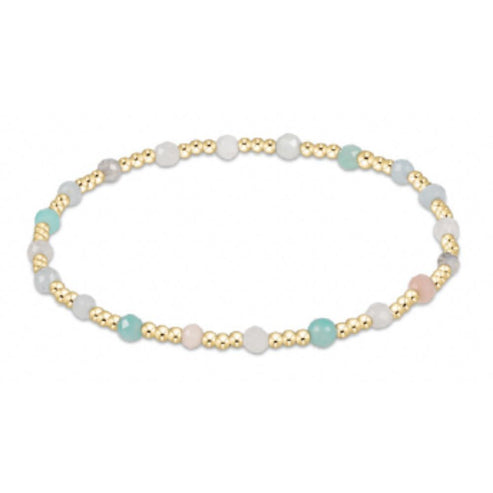 Gemstone Gold Sincerity Pattern 3mm Bead Bracelet | Hot Mess