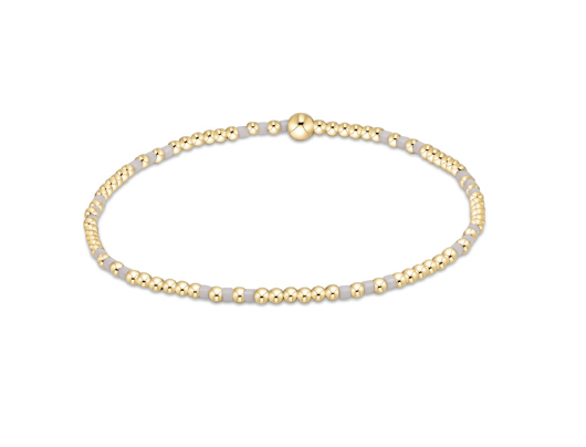 Hope Joy Pattern 2mm Bead Bracelet | White