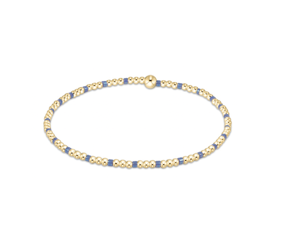 Hope Sincerity Pattern 2mm Bead Bracelet | Bright Blue
