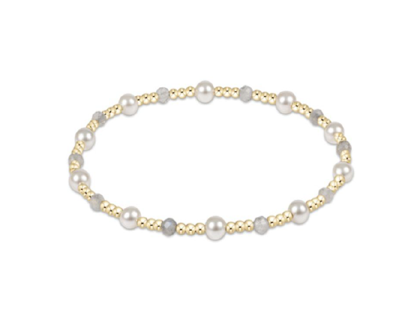 Pearl Sincerity Pattern 4mm Bead Bracelet | Labradorite