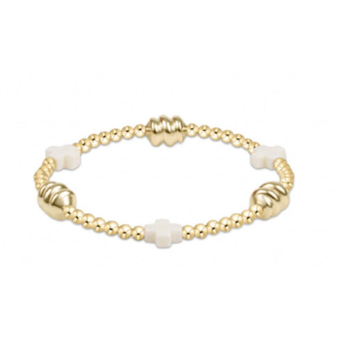 Signature Cross Admire 3mm Bead Bracelet | Off-White
