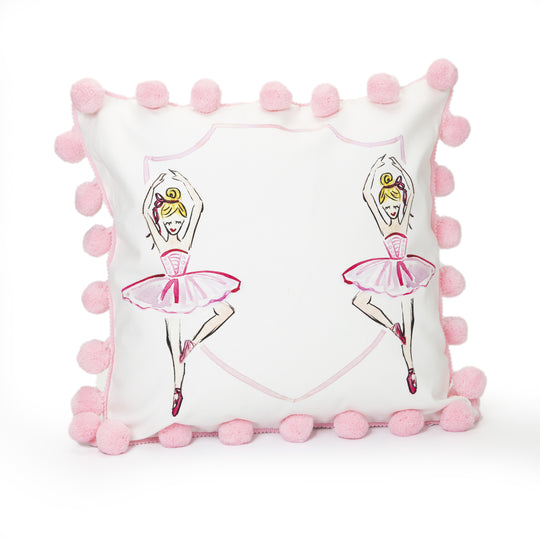 Blonde Ballerina PomPom Pillow