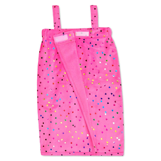 Spa Wrap | Bright Pink Foil Hearts