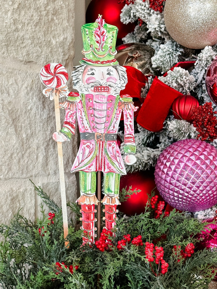 Metal Stake/Decor | Pink Nutcracker