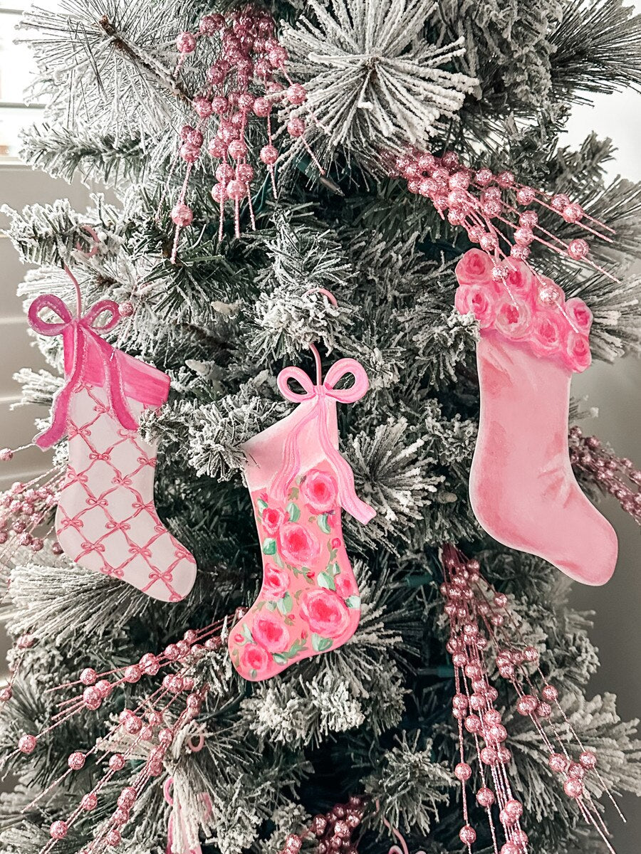 Pink Fanciful Stocking Ornaments | Assorted Styles