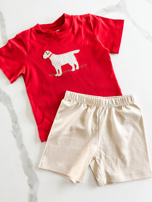 Shirt w/ Shorts | Red | Dog