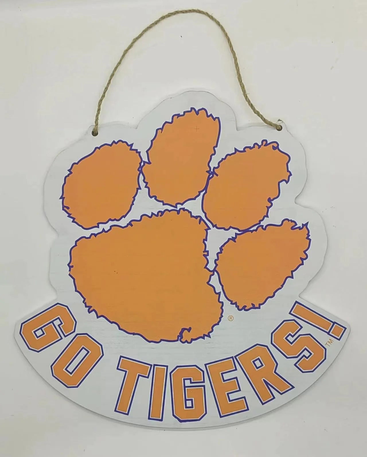 Wooden Door Hanger | Clemson Logo