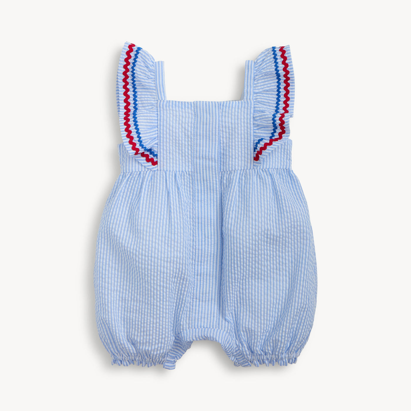 Magnetic Me Flutter Sleeve Romper | Seersucker Stripe