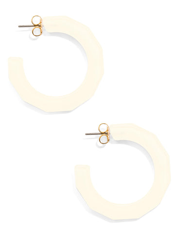 Large Textured Hoop Earring | Cream
