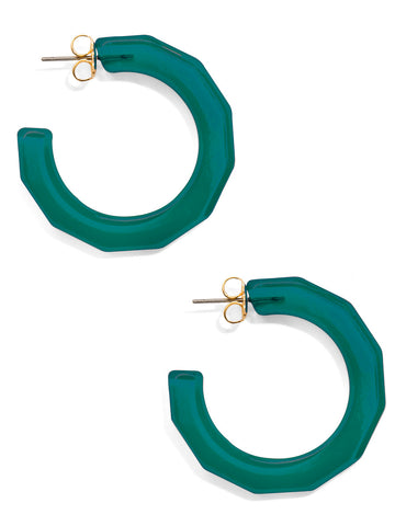 Large Textured Hoop Earring | Dark Teal