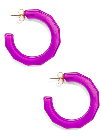 Large Textured Hoop Earring | Purple