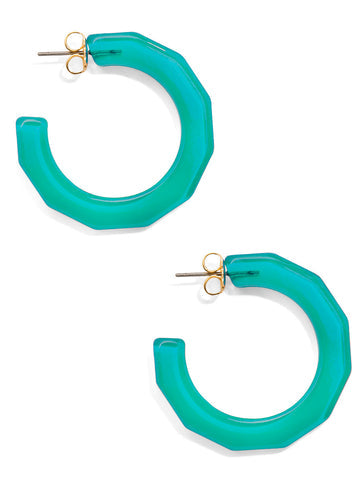 Large Textured Hoop Earring | Teal
