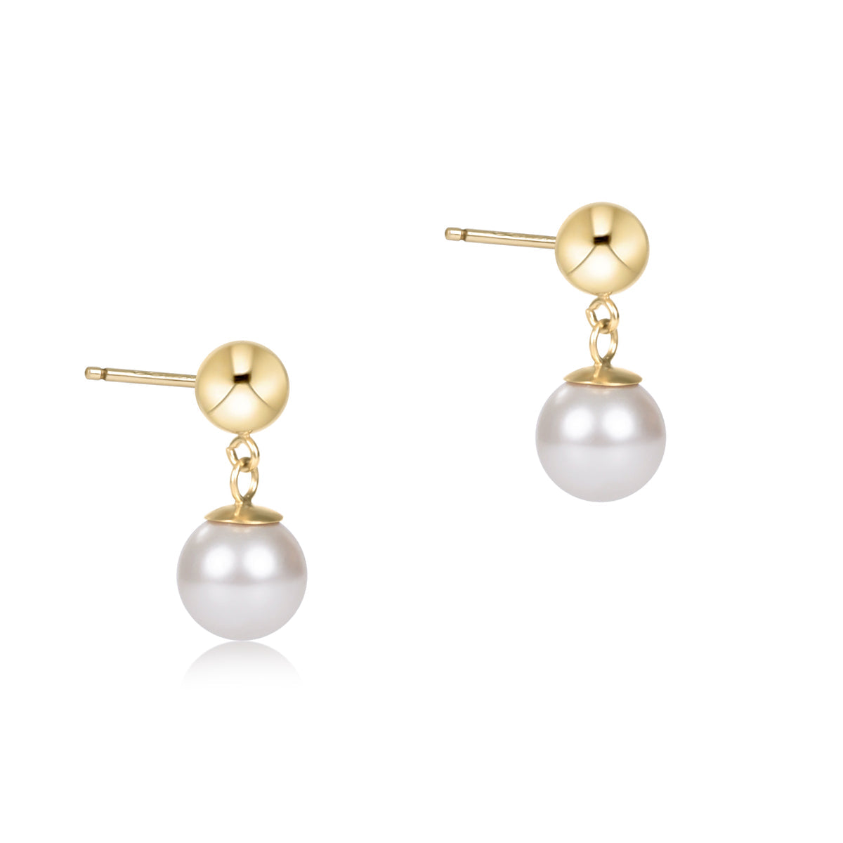 Classic 8mm Ball Drop Stud | Pearl