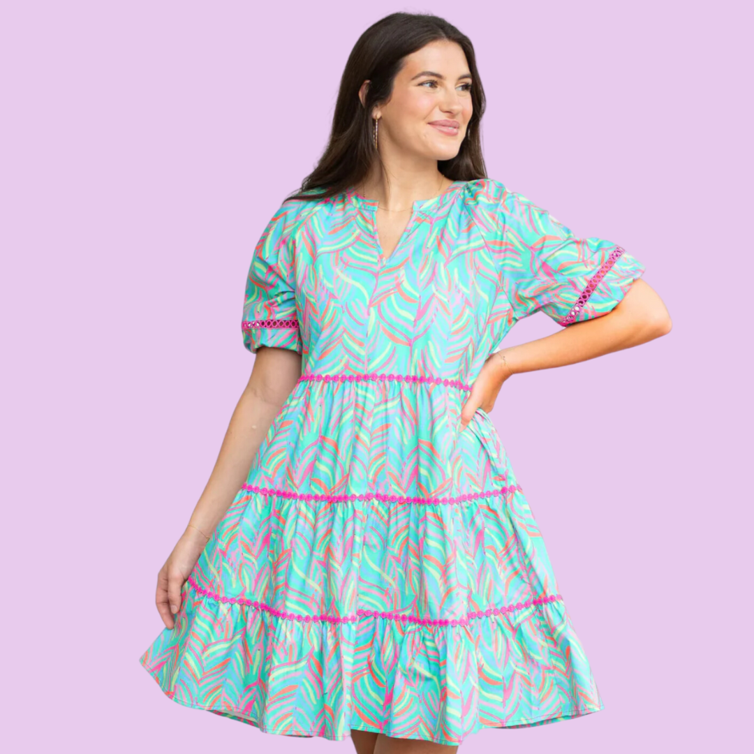 Dress | Palmer | Palm Fresca Teal