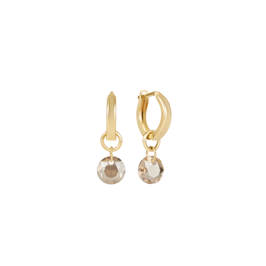 Huggie Gold 0.5" Hoop | Reflection Small Charm | 11