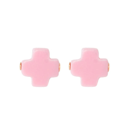 Signature Cross Stud | Pink