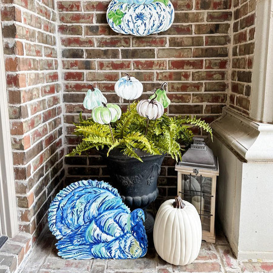 Metal Stake/Decor | Mini Neutral Pumpkins | Assorted Styles