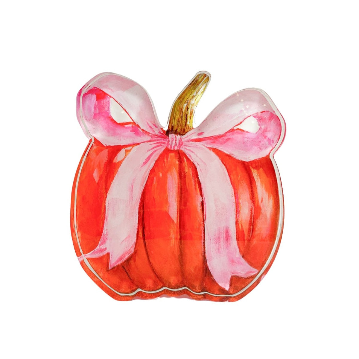 Gallery Acrylic Pink Ribbon Pumpkin