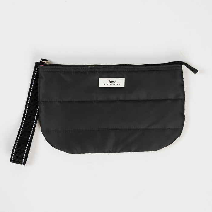 Roamy Wristlet | Black Puffer with Green Interior