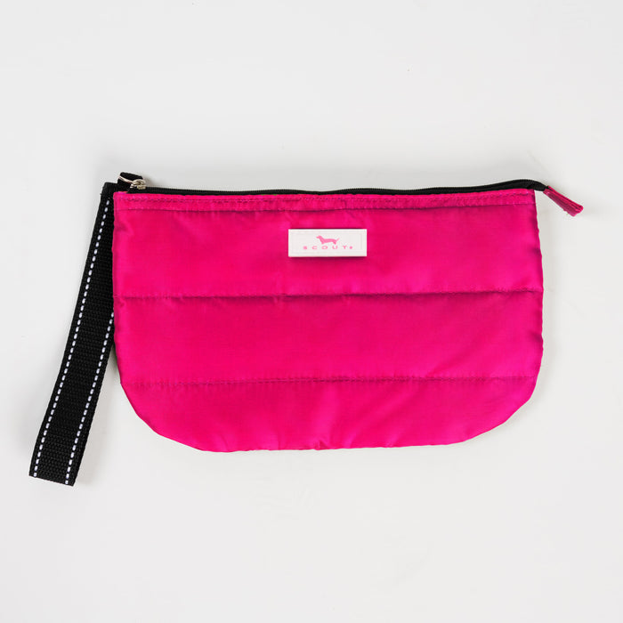 Roamy Wristlet | Pink Puffer with Orange Interior