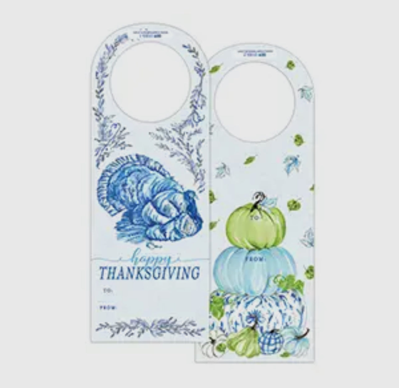 Wine Tag - Blue Turkey/Blue Pumpkin Stack